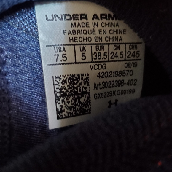 Under Armour Womens Project Rock 2 HOVR Training Shoes Navy 3022398 7.5 8.5 - Picture 9 of 11